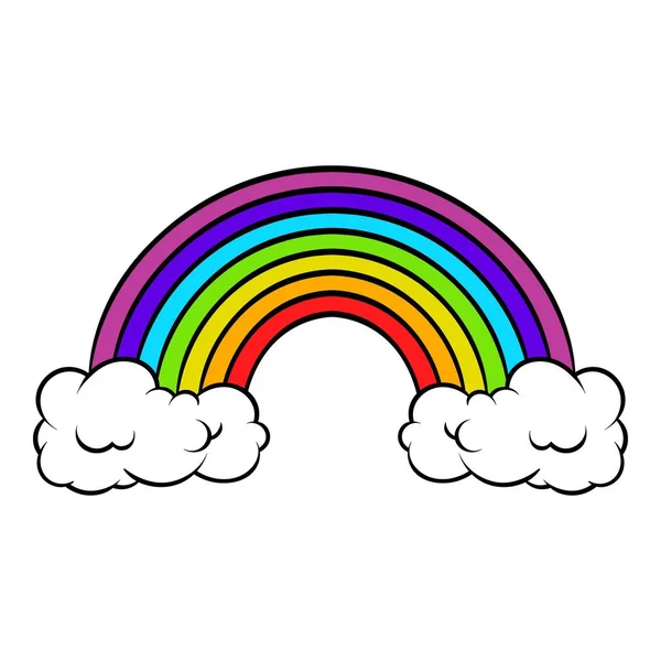 Icono del arco iris, icono de dibujos animados — Vector de stock