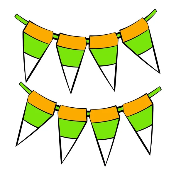 St. Patricks dag flaggor ikon, ikonen tecknad — Stock vektor