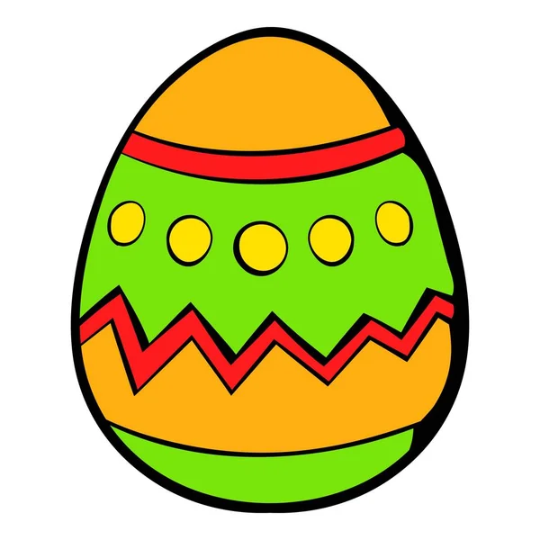 Icône d'oeuf de Pâques coloré, dessin animé icône — Image vectorielle