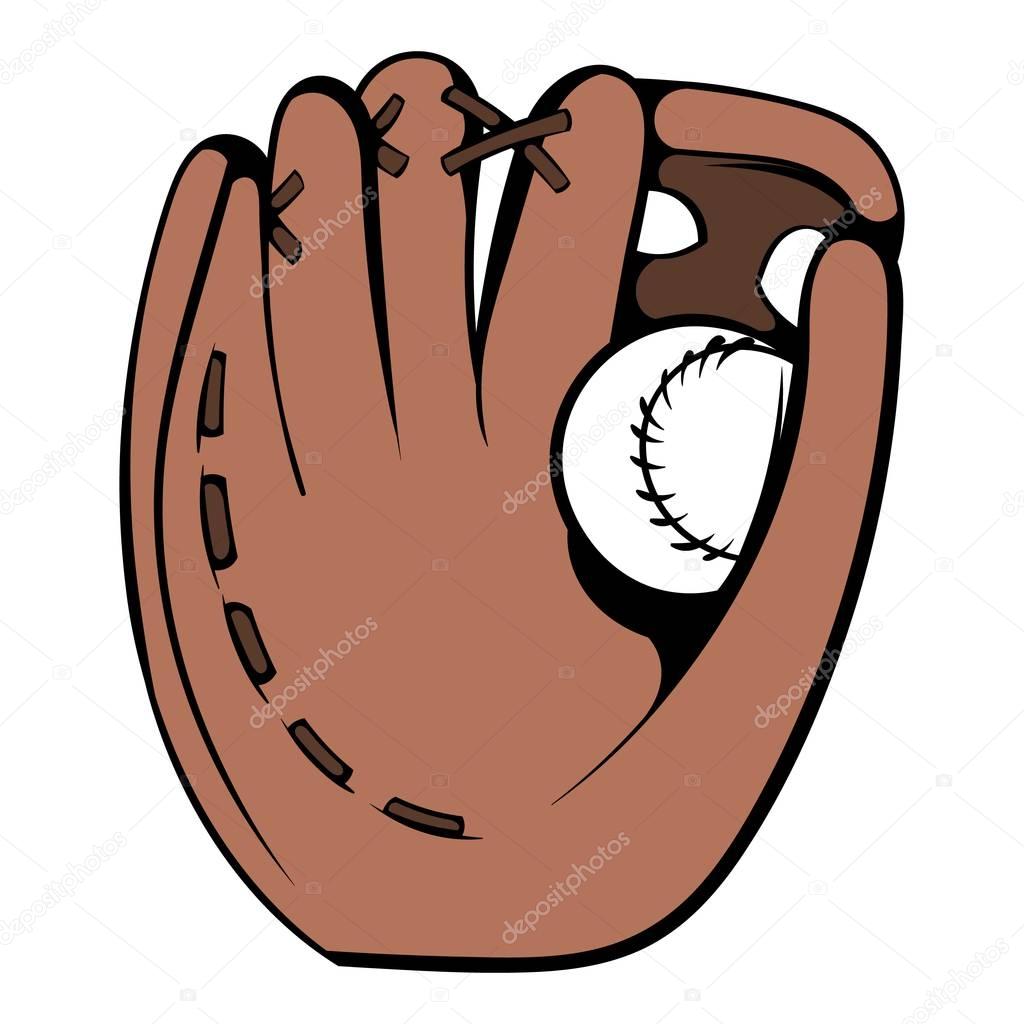 Baseball glove icon, icon cartoon