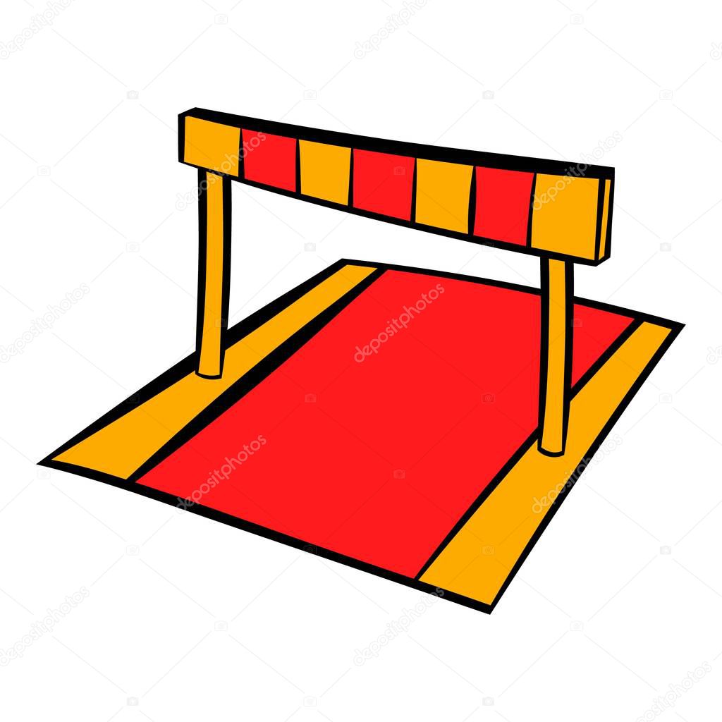 Barriers on treadmill stadium icon, icon cartoon
