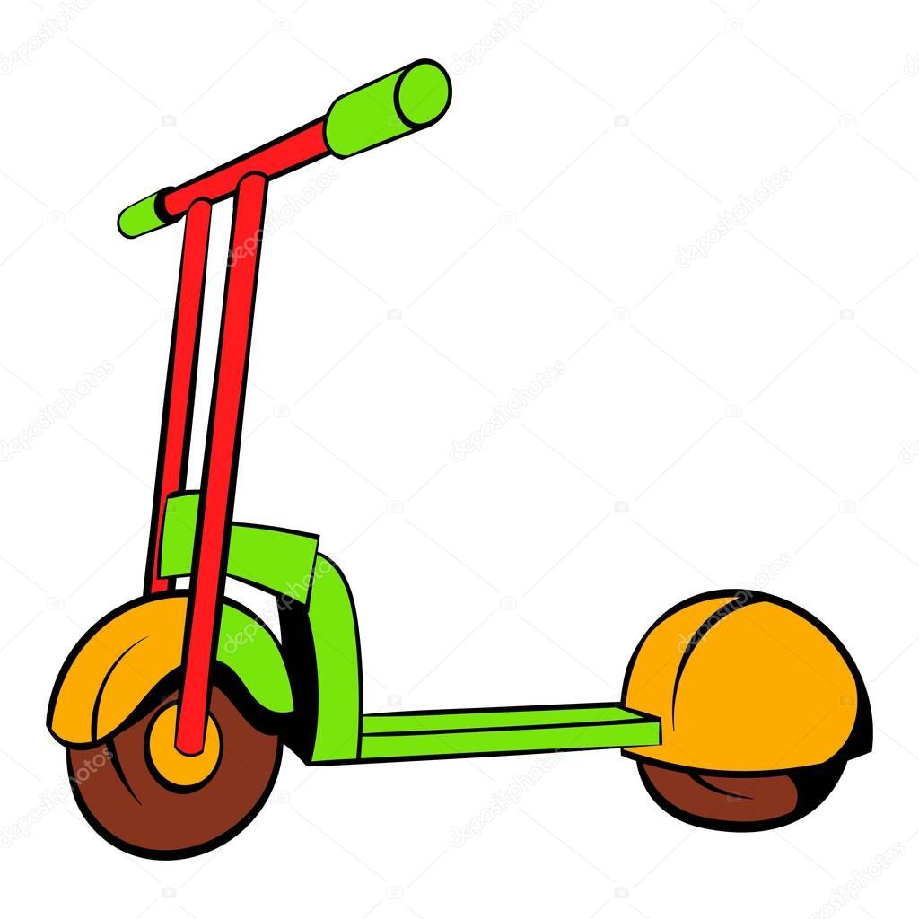 Kick scooter icon, icon cartoon