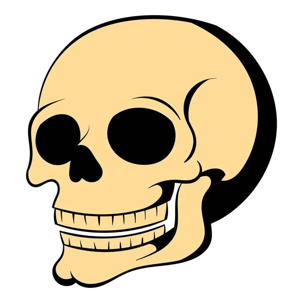 Crâne humain icône dessin animé — Image vectorielle