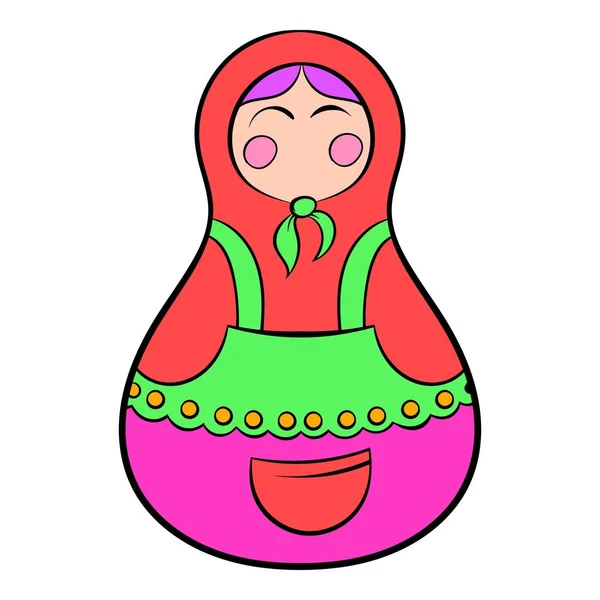 Kartun ikon Matryoshka - Stok Vektor