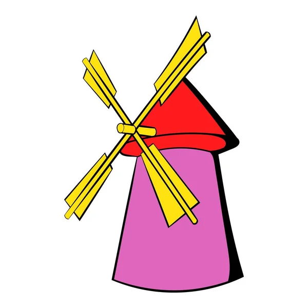 Kreslená ikona větrný mlýn — Stockový vektor