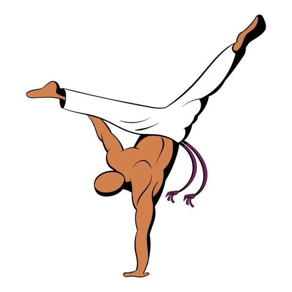 Capoeira dancer icon cartoon — Stock Vector