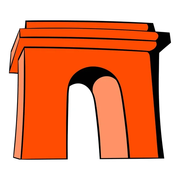 Triumphal arch, Parijs pictogram cartoon — Stockvector