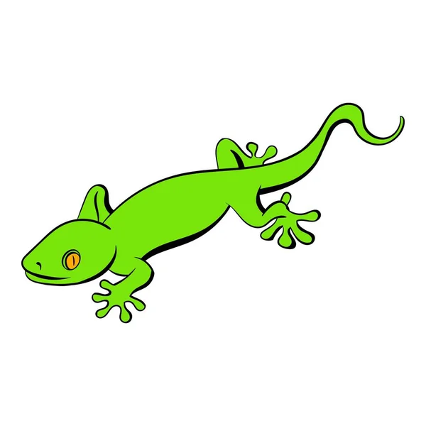 Lagarto verde lagarto icono de dibujos animados — Vector de stock