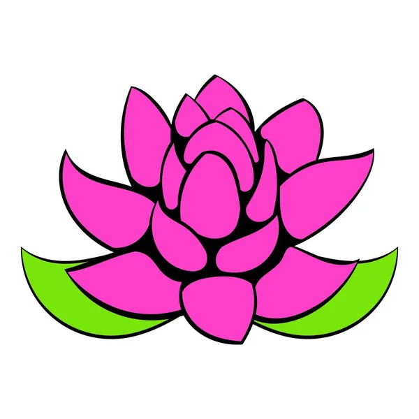 Flor de loto icono de dibujos animados — Vector de stock