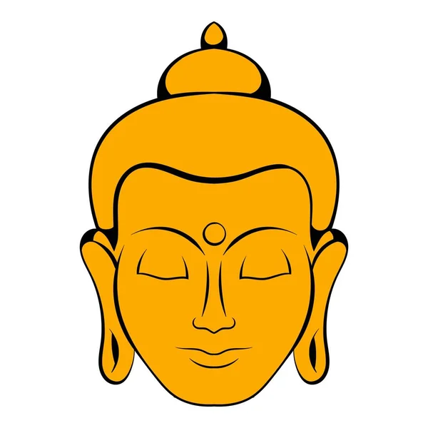 Tête de dessin animé icône Bouddha — Image vectorielle