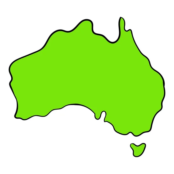 호주 아이콘 만화의 지도 — 스톡 벡터