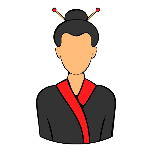 Geisha icona cartone animato — Vettoriale Stock