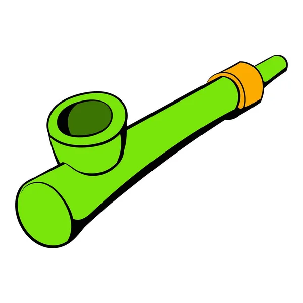 Trä pipe för rökning ikonen tecknad — Stock vektor