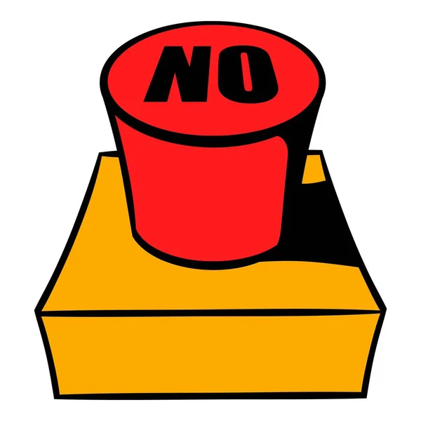 Ningún icono de botón rojo de dibujos animados — Vector de stock