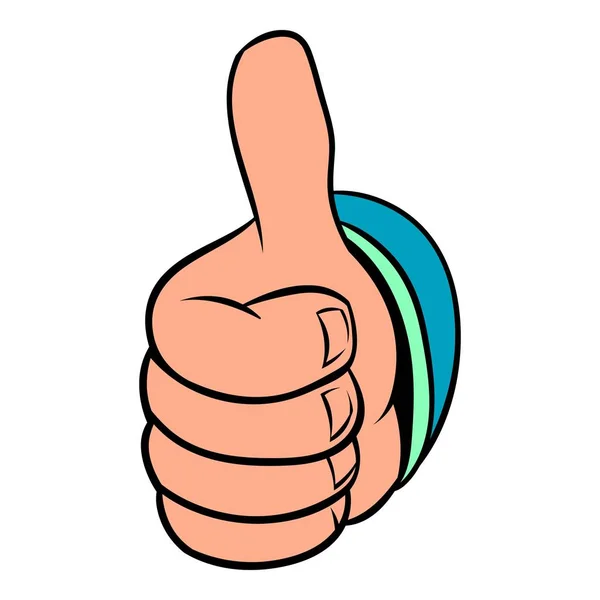 Thumb up ícone gesto desenhos animados — Vetor de Stock