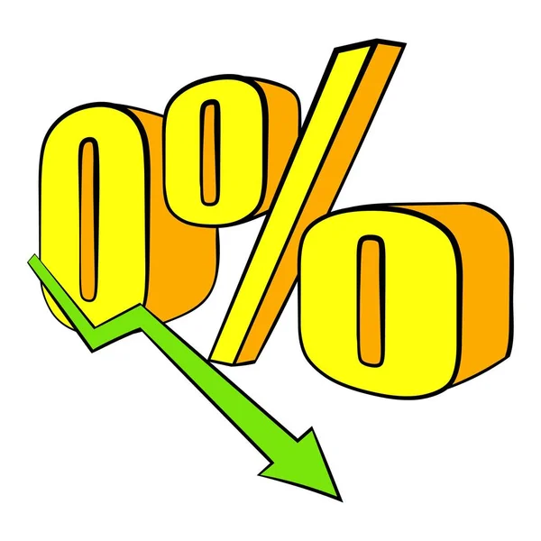Riduzione delle entrate icona cartone animato — Vettoriale Stock