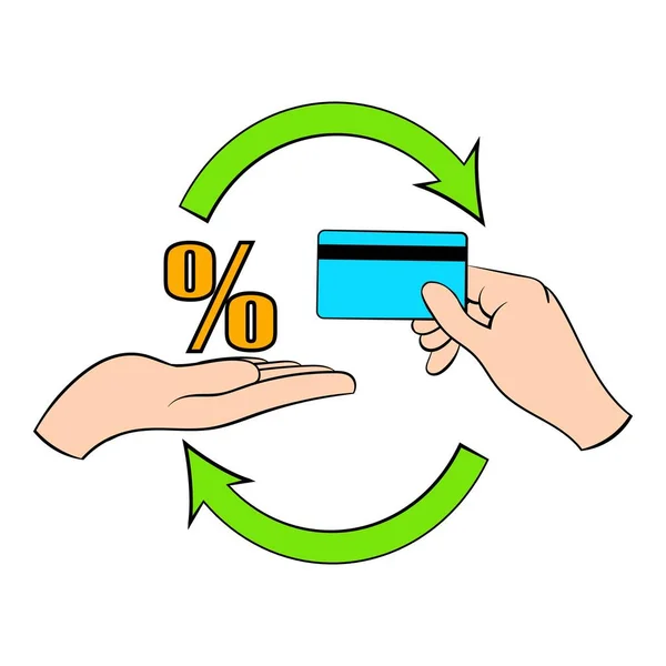 Rente op creditcard pictogram cartoon — Stockvector