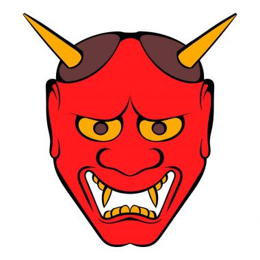 Hannya mask icon cartoon vector Hannya mask icon cartoon vector