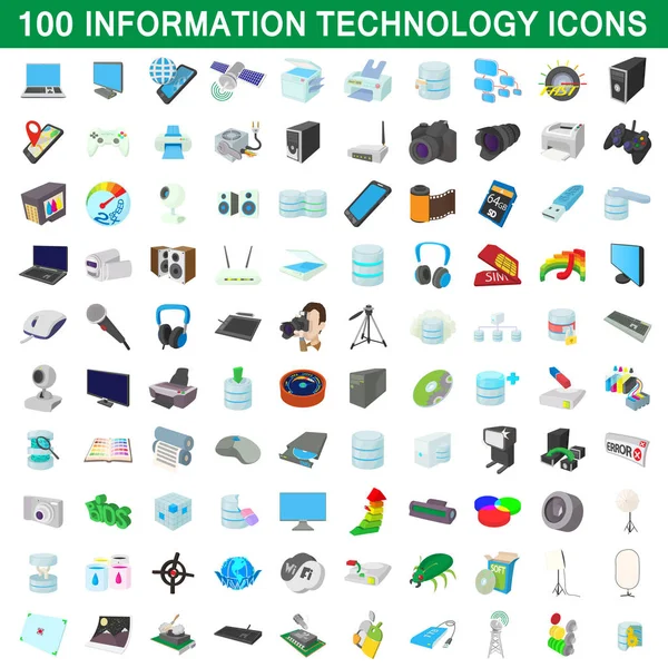 100 iconos de la tecnología de la información — Vector de stock