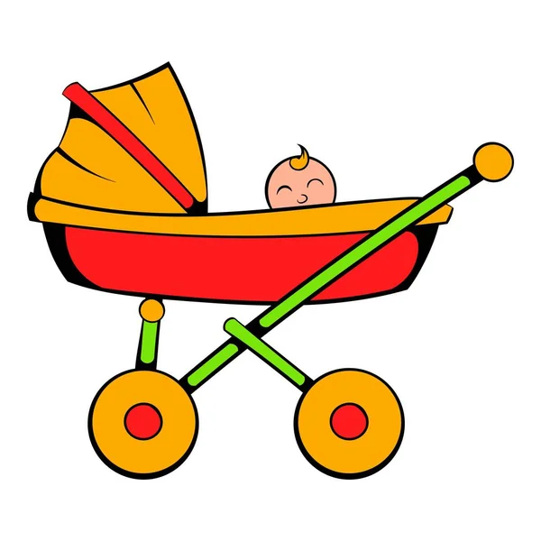 Carro de bebé icono de dibujos animados — Archivo Imágenes Vectoriales