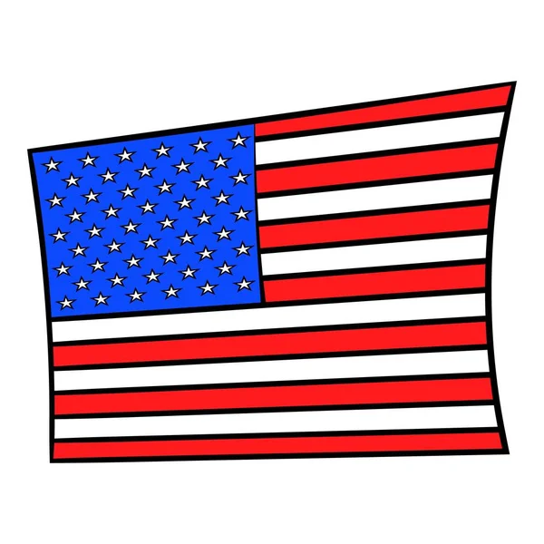 USA drapeau icône dessin animé — Image vectorielle