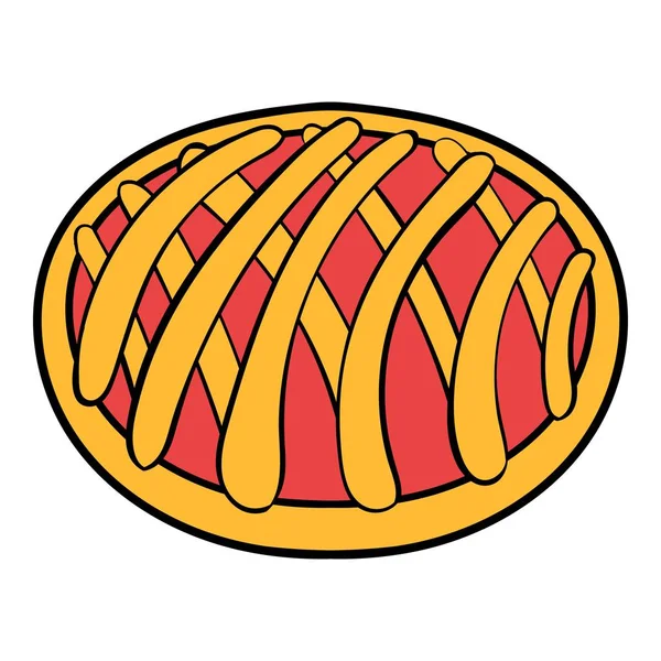 Cherry pie pictogram cartoon — Stockvector