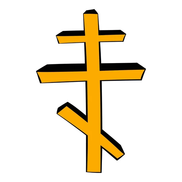 Orthodoxe kruis pictogram cartoon — Stockvector