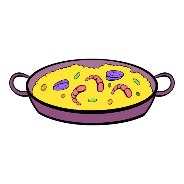 Paella icono de dibujos animados — Vector de stock