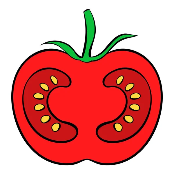 Karikatur mit roter Tomate — Stockvektor