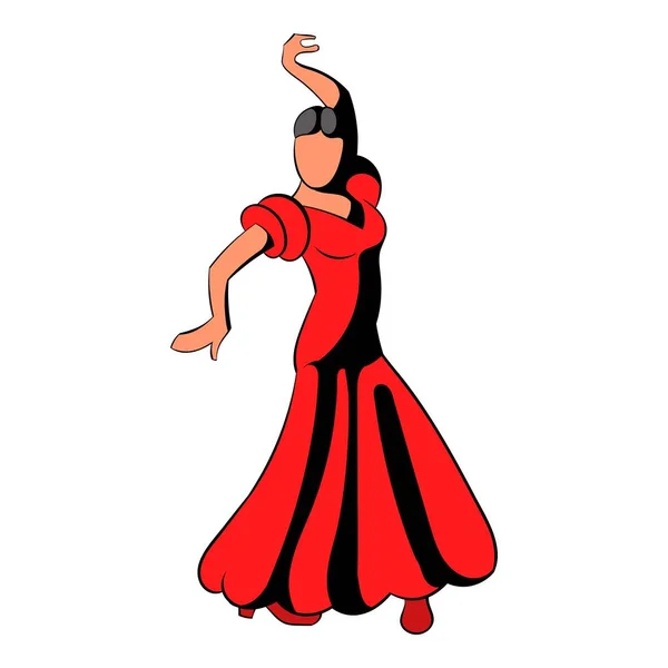 Vestido rojo icono de dibujos animados — Vector de stock