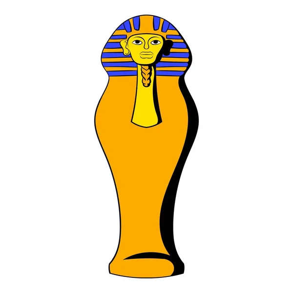 Egyptian pharaoh sarcophagus icon cartoon — Stock Vector