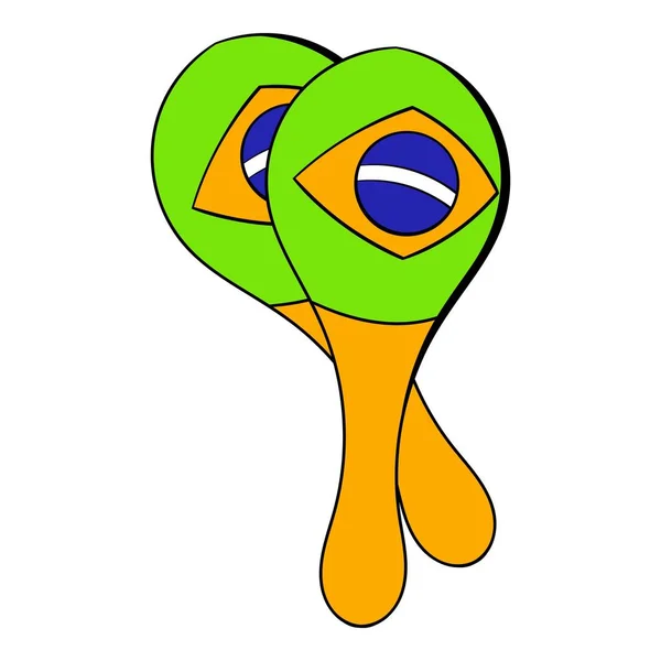 Maracas instrumento musical ícone cartoon — Vetor de Stock