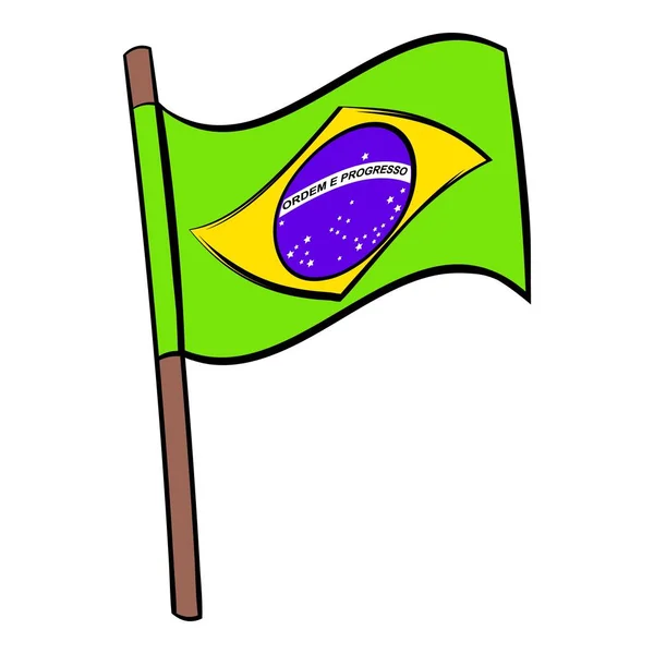 Карикатура с изображением флага Бразилии — стоковый вектор