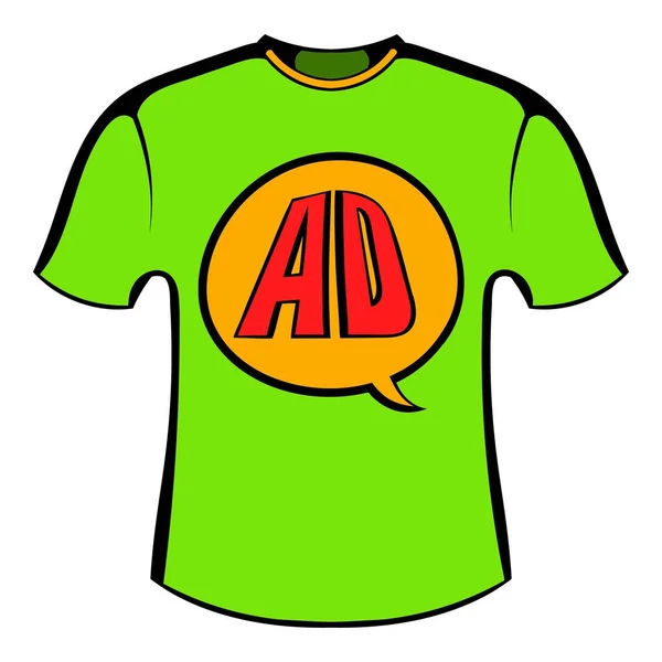 Camicia verde con AD lettere icona cartone animato — Vettoriale Stock