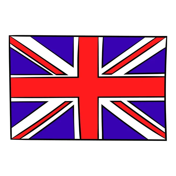 Grande-Bretagne drapeau icône dessin animé — Image vectorielle