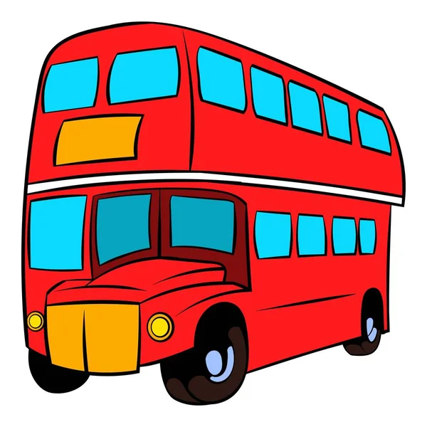 Londres double pont rouge bus icône dessin animé — Image vectorielle