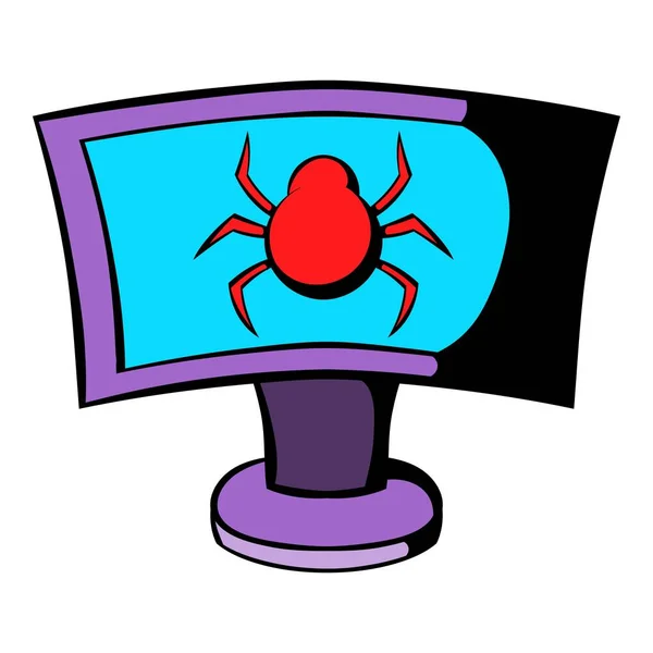 Bärbar dator är infekterad av skadlig kod ikonen tecknad — Stock vektor