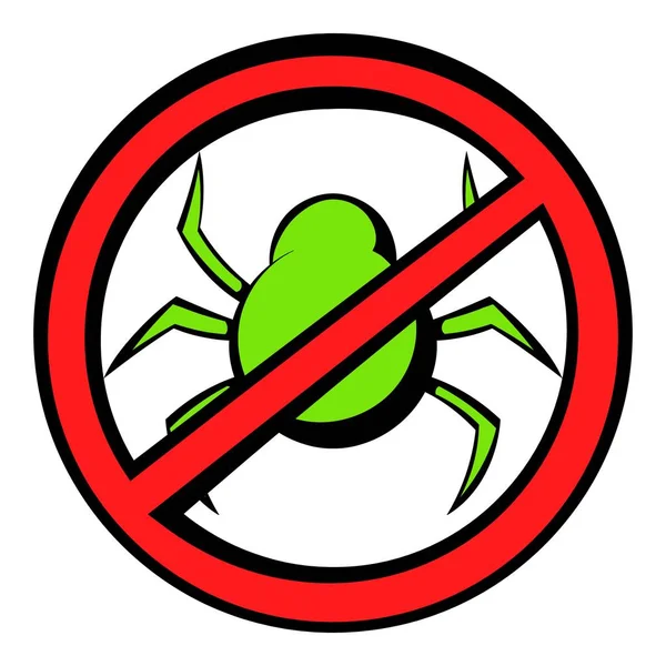 No computer virus, prohibition sign icon cartoon — Stock Vector