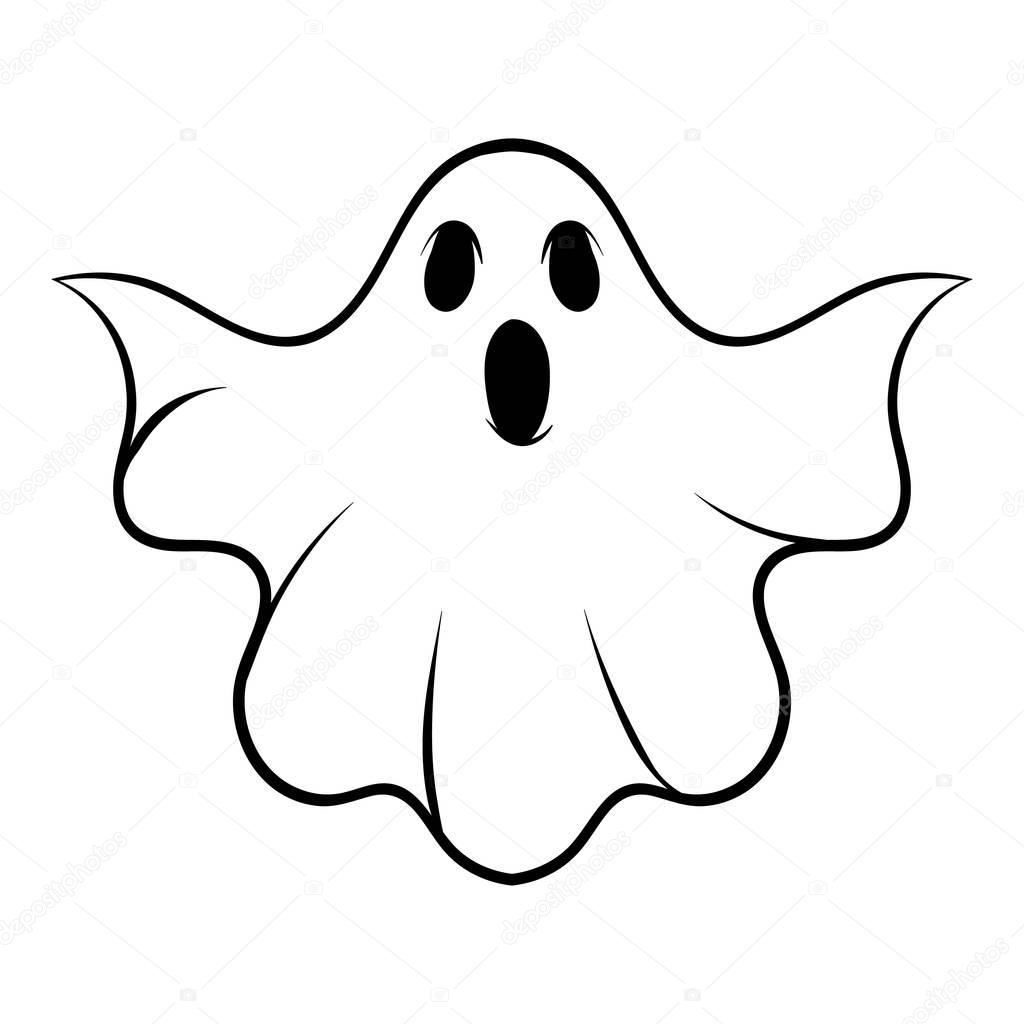 Halloween ghost icon cartoon