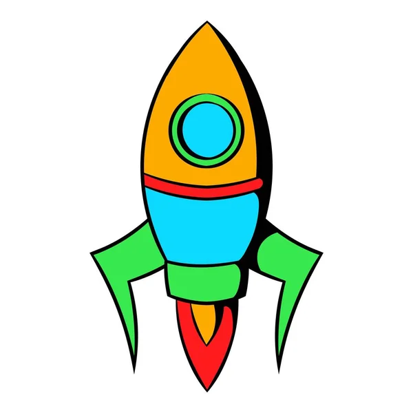 Rocket icona cartone animato — Vettoriale Stock