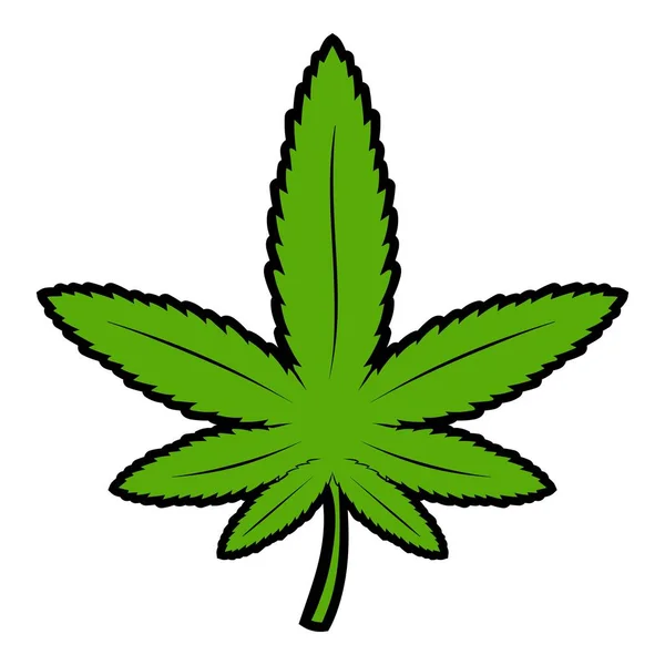 Marihuana yaprağı simgesi çizgi film — Stok Vektör