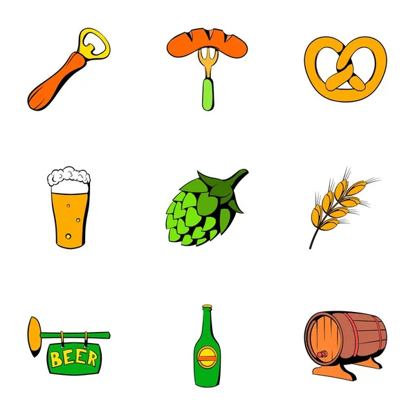 Set de iconos Oktoberfest, estilo de dibujos animados — Vector de stock