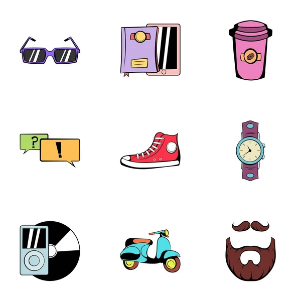 Rest Icons Set, Cartoon-Stil — Stockvektor