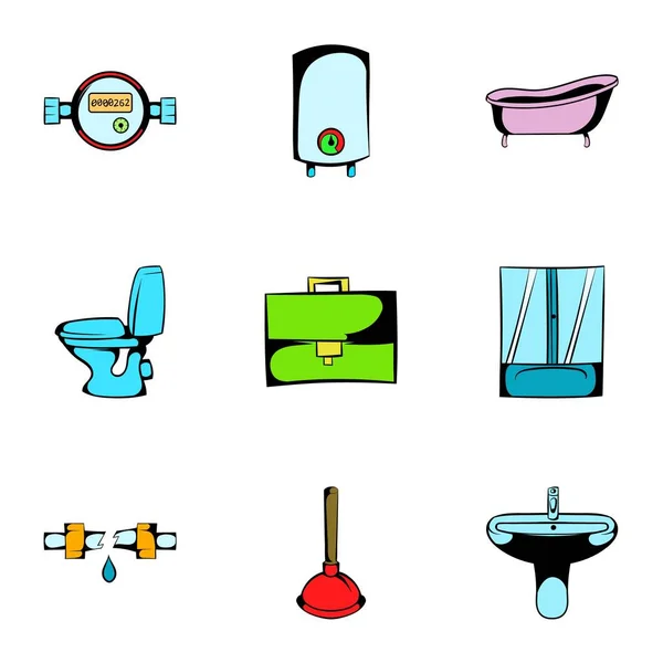 Hygiene icons set, cartoon style — Stock Vector