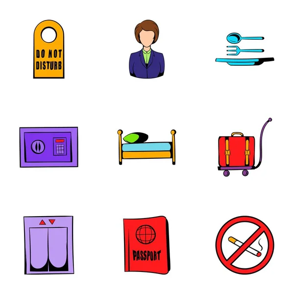 Conjunto de iconos de vacaciones, estilo de dibujos animados — Vector de stock