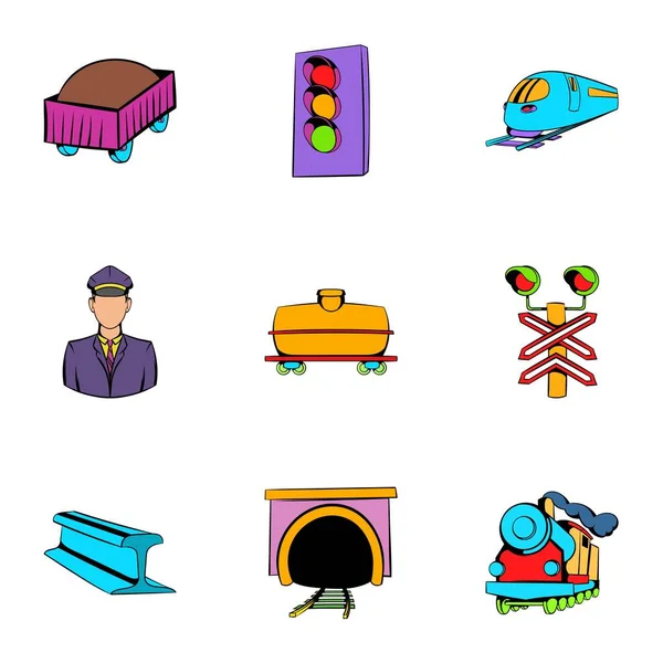 Conjunto de iconos de plataforma, estilo de dibujos animados — Archivo Imágenes Vectoriales