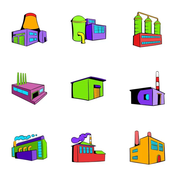 Conjunto de iconos de fabricación, estilo de dibujos animados — Archivo Imágenes Vectoriales