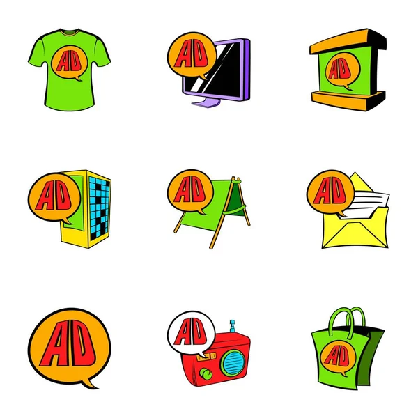 Conjunto de iconos de Cashpoint, estilo de dibujos animados — Vector de stock