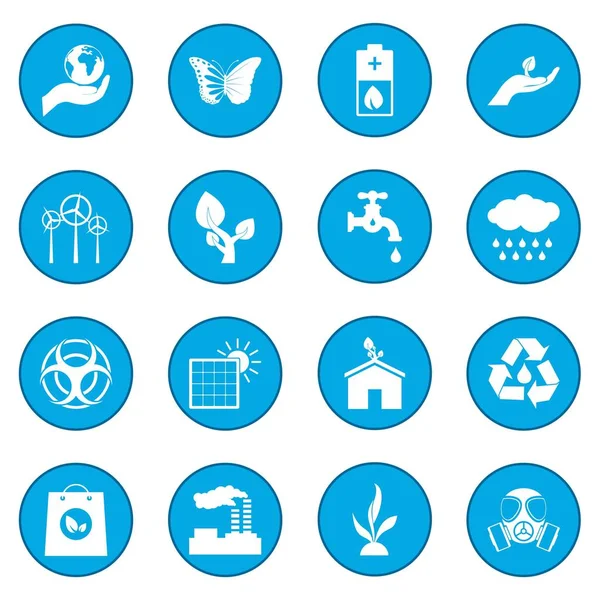Universele ecologie pictogram blauw — Stockvector