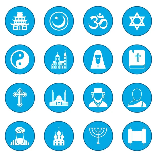 Religie pictogram blauw — Stockvector